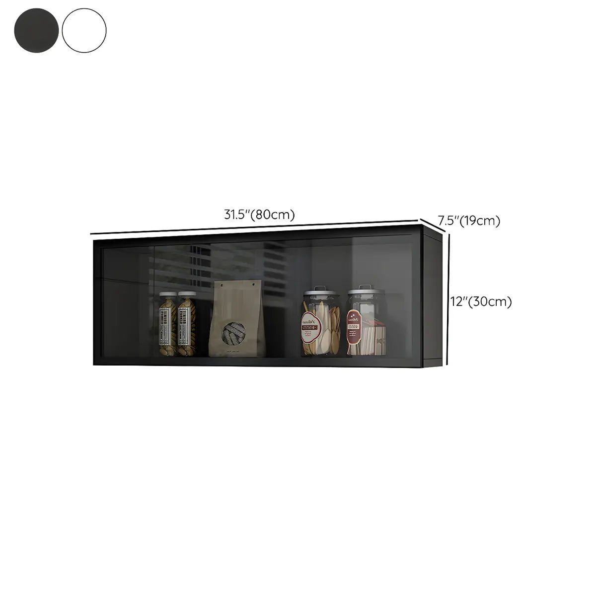 Rectangular Wood Kitchen Wall-Mount China Cabinet Grey Image - 23