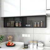 Rectangular Wood Kitchen Wall-Mount China Cabinet Grey Image - 7