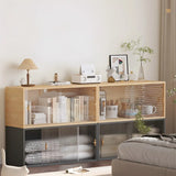 Rectangular Wood Living Room Storage Display Cabinet Image - 1