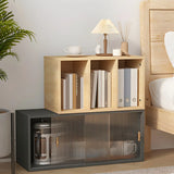 Rectangular Wood Living Room Storage Display Cabinet Image - 4