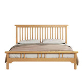 Rectangular Wood Natural Color Queen Open-Frame Bed Image - 2