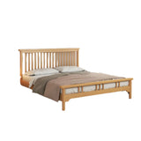 Rectangular Wood Natural Color Queen Open-Frame Bed Image - 6