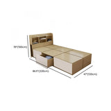 Rectangular Wood Natural Full Storage Bed with Drawers Image - 17