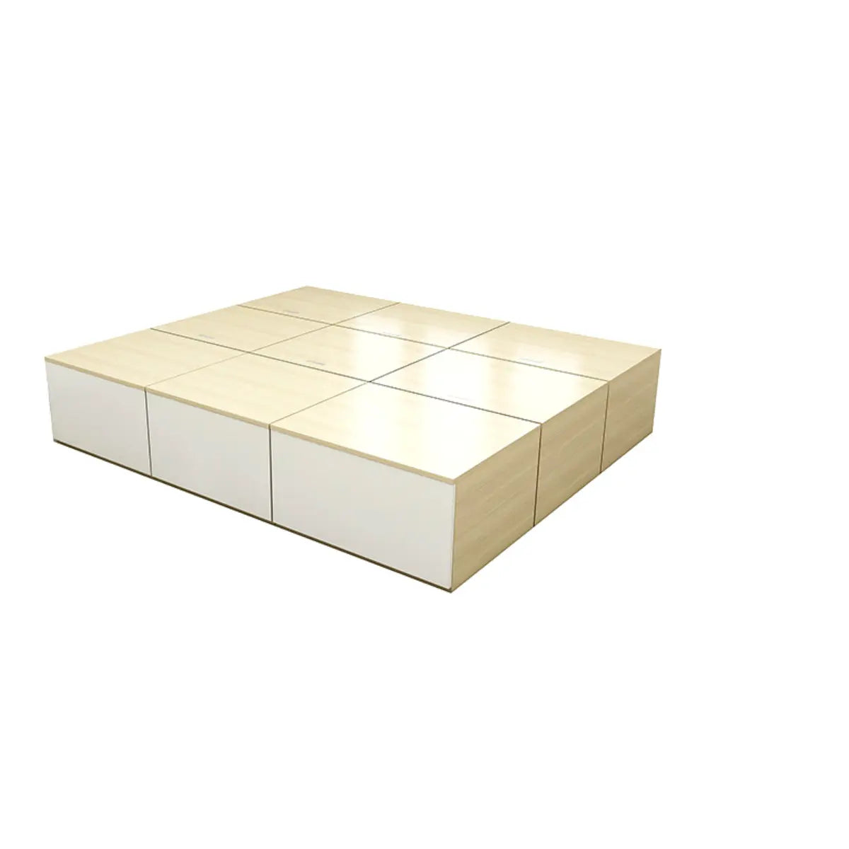 Rectangular Wood Natural Full Storage Bed with Drawers Image - 7