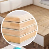 Rectangular Wood Natural Full Storage Bed with Drawers Image - 8