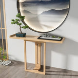 Rectangular Wood Natural Medium Entryway Console Table Image - 1