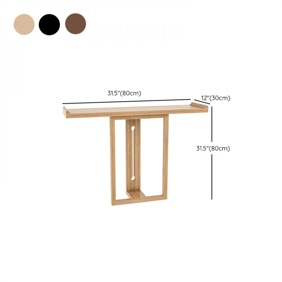 Rectangular Wood Natural Medium Entryway Console Table 