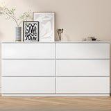 Rectangular Wood White Soft-Close Drawers Entry Dresser Image - 1