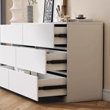 Rectangular Wood White Soft-Close Drawers Entry Dresser Image - 10