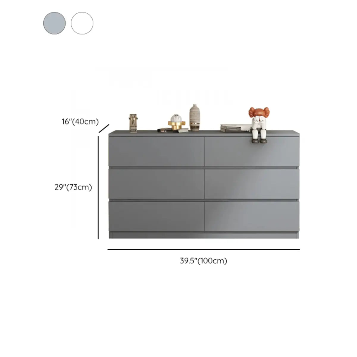 Rectangular Wood White Soft-Close Drawers Entry Dresser Image - 18