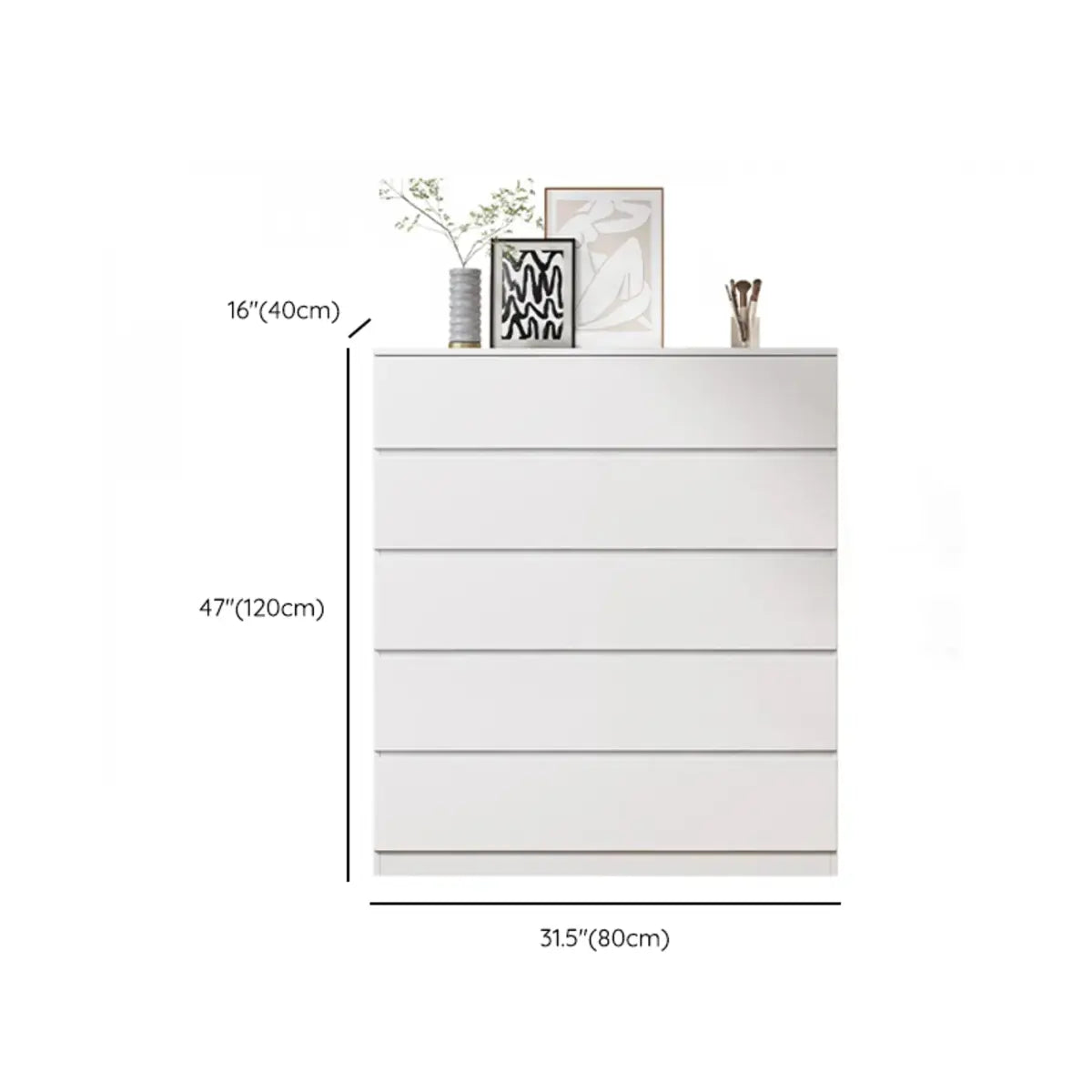 Rectangular Wood White Soft-Close Drawers Entry Dresser Image - 28