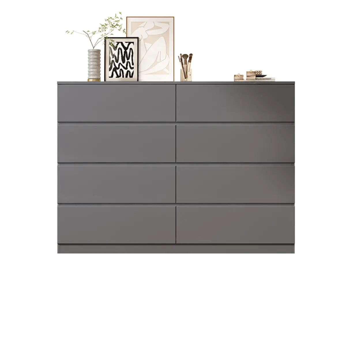 Rectangular Wood White Soft-Close Drawers Entry Dresser Image - 7