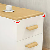 Rectangular Wood White Storage Side Table with Drawers Image - 18