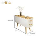 Rectangular Wood White Storage Side Table with Drawers Image - 22