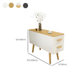 Rectangular Wood White Storage Side Table with Drawers Image - 23