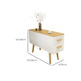 Rectangular Wood White Storage Side Table with Drawers Image - 24