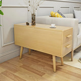 Rectangular Wood White Storage Side Table with Drawers Image - 5