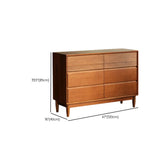 Rectangular Wooden Brown Storage Dresser with Drawers #size