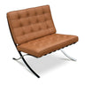 Red Brown Faux Leather Tufted Back Lounge Chair Image - 14