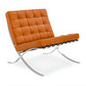 Red Brown Faux Leather Tufted Back Lounge Chair Image - 17