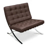 Red Brown Faux Leather Tufted Back Lounge Chair Image - 5