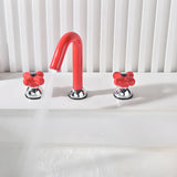 Red Copper Gooseneck Touch Bathroom Sink Faucet with Aerator Image - 1