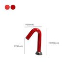 Red Copper Gooseneck Touch Bathroom Sink Faucet with Aerator Image - 9