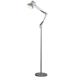 Red Dome Adjustable Metal Swing Arm LED Floor Lamp Image - 6