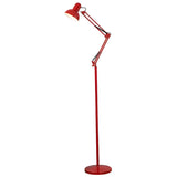 Red Dome Adjustable Metal Swing Arm LED Floor Lamp Image - 9