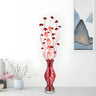 Red Floral and Vase Artistic Aluminum Standing Floor Lamp Image - 1