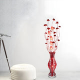 Red Floral and Vase Artistic Aluminum Standing Floor Lamp Image - 2