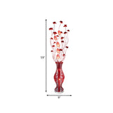 Red Floral and Vase Artistic Aluminum Standing Floor Lamp #size