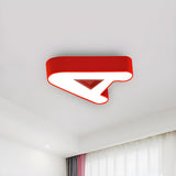 Red Letter A-Shaped LED Flush Mount Light Kids Room Image - 1