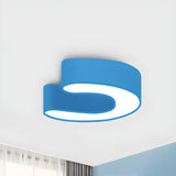 Red Letter A-Shaped LED Flush Mount Light Kids Room Image - 12