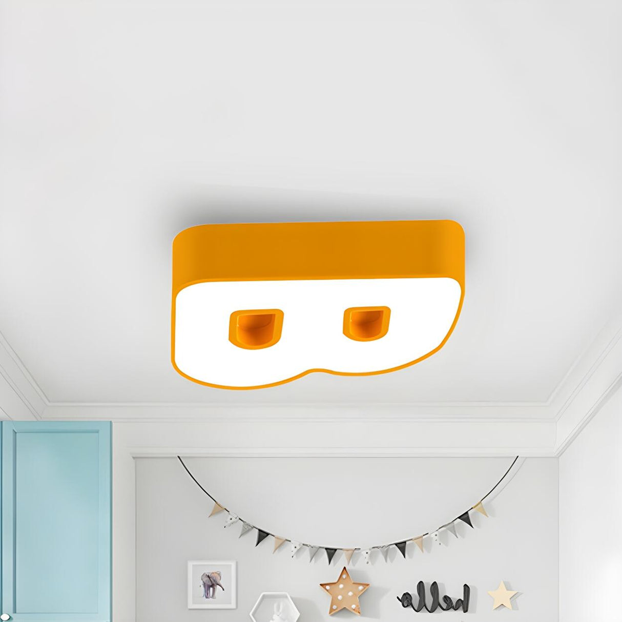 Red Letter A-Shaped LED Flush Mount Light Kids Room Image - 6