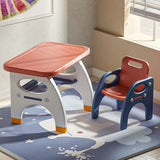 Red Rectangular Toddler Table Chair 2 Piece Set Image - 5