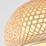 Natural Woven Bamboo Dome/Cylindrical/Regular Pendant Light Image - 10