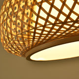 Natural Woven Bamboo Dome/Cylindrical/Regular Pendant Light Image - 11