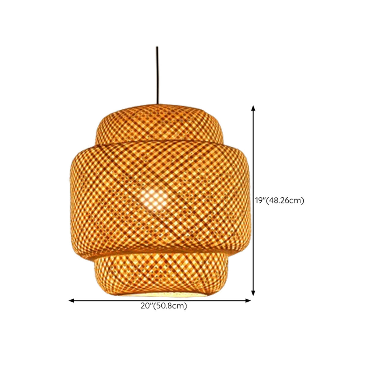 Natural Woven Bamboo Dome/Cylindrical/Regular Pendant Light 