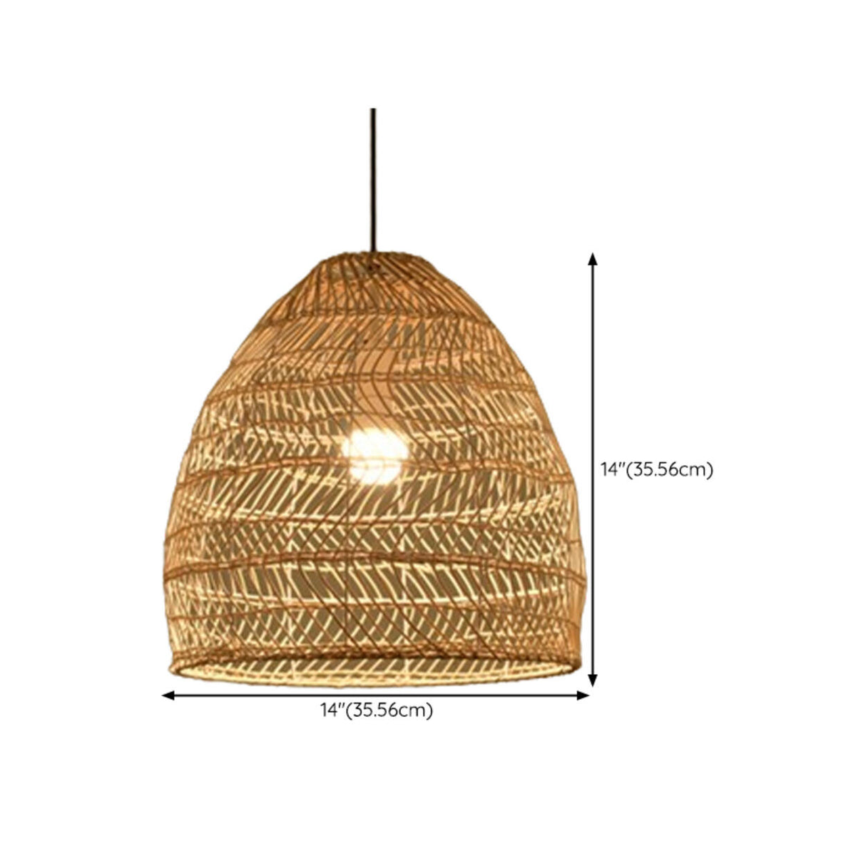 Natural Woven Bamboo Dome/Cylindrical/Regular Pendant Light Image - 13