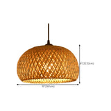 Natural Woven Bamboo Dome/Cylindrical/Regular Pendant Light Image - 14