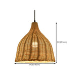 Natural Woven Bamboo Dome/Cylindrical/Regular Pendant Light Image - 15