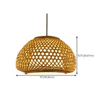 Natural Woven Bamboo Dome/Cylindrical/Regular Pendant Light Image - 16