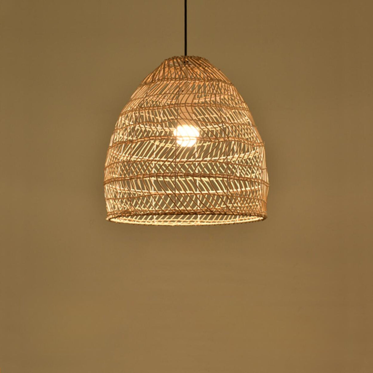 Natural Woven Bamboo Dome/Cylindrical/Regular Pendant Light Image - 4