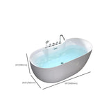 Relaxing Oval PMMA White Freestanding Bathtub with Faucet Image - 14