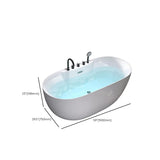 Relaxing Oval PMMA White Freestanding Bathtub with Faucet Image - 15