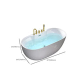 Relaxing Oval PMMA White Freestanding Bathtub with Faucet Image - 16