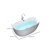 Relaxing Oval PMMA White Freestanding Bathtub with Faucet Image - 17