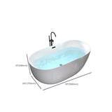 Relaxing Oval PMMA White Freestanding Bathtub with Faucet Image - 18