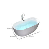 Relaxing Oval PMMA White Freestanding Bathtub with Faucet Image - 31